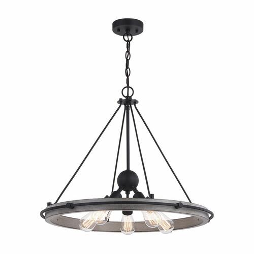 New 🎁 Patriot Lighting® Clint Textured Black And Weathered Gray Faux Wood 5-Light Pendant 🥰 3 New 🎁 Patriot Lighting® Clint Textured Black And Weathered Gray Faux Wood 5-Light Pendant 🥰