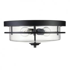Wholesale 👍 Patriot Lighting® Joska Matte Black 2-Light Flush Mount Ceiling Light 🎉 -Patriot Lighting Sales 3518635 20732 FVoff