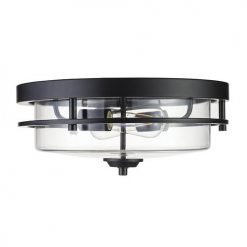 Wholesale 👍 Patriot Lighting® Joska Matte Black 2-Light Flush Mount Ceiling Light 🎉 -Patriot Lighting Sales 3518635 20732 RSoff