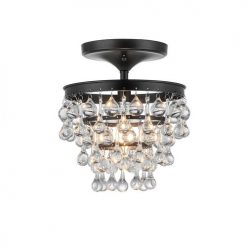 Best deal ❤️ Patriot Lighting® Margo Black 1-Light Semi-Flush Mount Ceiling Light 🥰 -Patriot Lighting Sales 3518704 Alt1