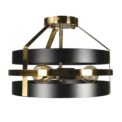Budget ⌛ Patriot Lighting® Banan Matte Black 3-Light Semi-Flush Mount Ceiling Light ❤️ 3 Budget ⌛ Patriot Lighting® Banan Matte Black 3-Light Semi-Flush Mount Ceiling Light ❤️
