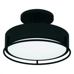 Best deal 😀 Patriot Lighting® Devak Matte Black Integrated LED Semi-Flush Mount Ceiling Light 🔥