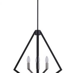 Best Sale 😉 Patriot Lighting® Dryden Matte Black & Brushed Nickel 4-Light Chandelier 👍 -Patriot Lighting Sales 3518747 P LS