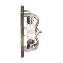 Best reviews of 🎉 Patriot Lighting® Waverly Satin Nickel & Wood 2-Light Flush Mount Ceiling Light 🎉 -Patriot Lighting Sales 3518764 Alt2