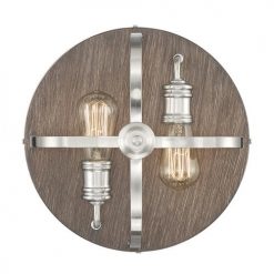 Best reviews of 🎉 Patriot Lighting® Waverly Satin Nickel & Wood 2-Light Flush Mount Ceiling Light 🎉 -Patriot Lighting Sales 3518764 Alt3