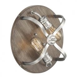 Best reviews of 🎉 Patriot Lighting® Waverly Satin Nickel & Wood 2-Light Flush Mount Ceiling Light 🎉 -Patriot Lighting Sales 3518764 Alt4