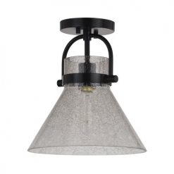 Best deal 🎁 Patriot Lighting® Renley Black 1-Light Semi-Flush Mount Ceiling Light ✔️ -Patriot Lighting Sales 3518773 Alt1