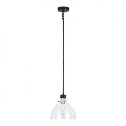 Best Pirce 😍 Patriot Lighting® Kenzie Matte Black & Gold 1-Light Pendant 🎉