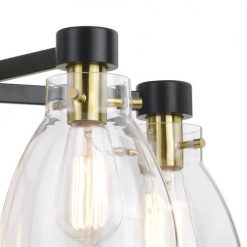 Best Pirce 👏 Patriot Lighting® Kenzie Matte Black & Gold 5-Light Chandelier ✨ -Patriot Lighting Sales 3518779 Alt4