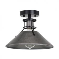 Cheapest 😉 Patriot Lighting® Ashtyn Matte Black & Charcoal Patina 1-Light Semi-Flush Mount Ceiling Light 🔥 -Patriot Lighting Sales 3518782 Alt2