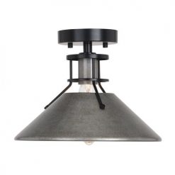 Cheapest 😉 Patriot Lighting® Ashtyn Matte Black & Charcoal Patina 1-Light Semi-Flush Mount Ceiling Light 🔥 -Patriot Lighting Sales 3518782 Alt3