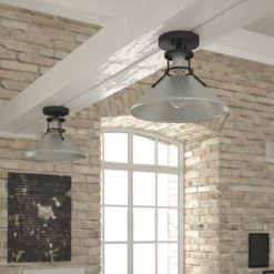 Cheapest 😉 Patriot Lighting® Ashtyn Matte Black & Charcoal Patina 1-Light Semi-Flush Mount Ceiling Light 🔥 -Patriot Lighting Sales 3518782 Alt5