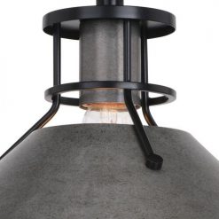 Cheapest 😉 Patriot Lighting® Ashtyn Matte Black & Charcoal Patina 1-Light Semi-Flush Mount Ceiling Light 🔥 -Patriot Lighting Sales 3518782 Alt6