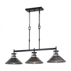 Deals 🛒 Patriot Lighting® Ashtyn Matte Black & Charcoal Patina 3-Light Island Light 🔔 -Patriot Lighting Sales 3518785 Alt2