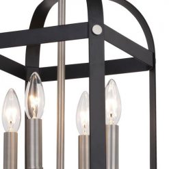 Top 10 🎉 Patriot Lighting® Jazel Matte Black & Brushed Nickel 4-Light Pendant 😀 -Patriot Lighting Sales 3518805 Alt5