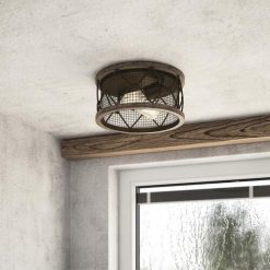 Coupon 🎁 Patriot Lighting® Elegant Home Bodhi Black & Replica Wood 2-Light Flush Mount Ceiling Light 🥰 -Patriot Lighting Sales 3519125 Alt3
