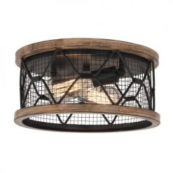 Coupon 🎁 Patriot Lighting® Elegant Home Bodhi Black & Replica Wood 2-Light Flush Mount Ceiling Light 🥰