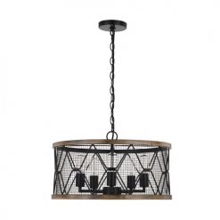 Discount 🔥 Patriot Lighting® Elegant Home Bodhi Black & Replica Wood 5-Light Pendant ⌛ -Patriot Lighting Sales 3519126 Alt1