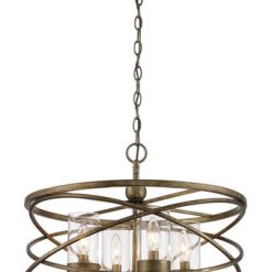 Budget 🎁 Patriot Lighting® Metal Caged 4-Light Antique Silver Leaf Chandelier 🔥