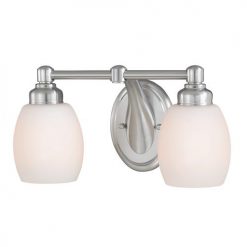 Discount 🎉 Patriot Lighting® Olympia Satin Nickel 2-Light Vanity Light 🌟