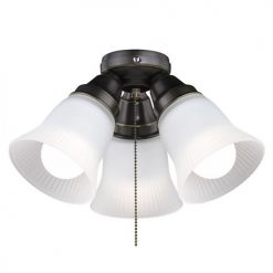 Budget 🔔 Patriot Lighting® Porter II 3-Light Oil-Rubbed Bronze LED Ceiling Fan Light ✔️