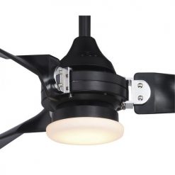 Best Sale 🎉 Patriot Lighting™ Istanbul 52" Black With Chrome Accent Indoor/Outdoor LED Ceiling Fan 🧨 -Patriot Lighting Sales 3550703 Alt2