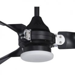 Best Sale 🎉 Patriot Lighting™ Istanbul 52" Black With Chrome Accent Indoor/Outdoor LED Ceiling Fan 🧨 -Patriot Lighting Sales 3550703 Alt3