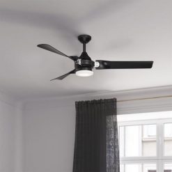 Best Sale 🎉 Patriot Lighting™ Istanbul 52" Black With Chrome Accent Indoor/Outdoor LED Ceiling Fan 🧨 -Patriot Lighting Sales 3550703 Alt9