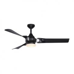 Best Sale 🎉 Patriot Lighting™ Istanbul 52" Black With Chrome Accent Indoor/Outdoor LED Ceiling Fan 🧨