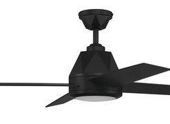 Outlet ✔️ Patriot Lighting™ Geo 52" Matte Black Indoor Integrated LED Ceiling Fan 👏 -Patriot Lighting Sales 3550720 Alt1