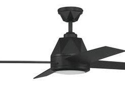 Outlet ✔️ Patriot Lighting™ Geo 52" Matte Black Indoor Integrated LED Ceiling Fan 👏 -Patriot Lighting Sales 3550720 new2