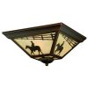Best Pirce ⭐ Patriot Lighting® Cowboy Burnished Bronze 3-Light Flush Mount Ceiling Light 😍 -Patriot Lighting Sales 356 9945 P SF