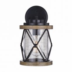Discount 💯 Patriot Lighting® Elegant Home Bodhi Black & Replica Wood Outdoor Wall Light 🔥 -Patriot Lighting Sales 3561113 Alt1
