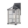 Best Sale 🎉 Patriot Lighting® Elegant Home Levon Weathered Gray Faux Wood & Black Outdoor Wall Light 💯
