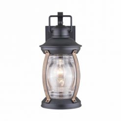 Coupon 🎉 Patriot Lighting® Zion Textured Black And Replica Wood Outdoor Wall Light 🌟 -Patriot Lighting Sales 3561123 Alt1