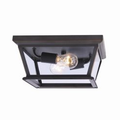 Coupon 🎁 Patriot Lighting® Holliday Oil-Rubbed Bronze 2-Light Outdoor Flush Mount Ceiling Light 😉