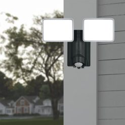 Cheap 🌟 Patriot Lighting® Black LED Dual Head Plug-in Motion Sensor Outdoor Security Flood Light 💯 -Patriot Lighting Sales 3562471 Alt6new