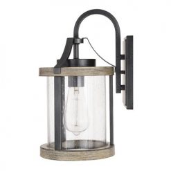 Promo ✨ Patriot Lighting® Elegant Home Brooklyn Natural Iron & Distressed Faux Wood Outdoor Wall Light 😉 -Patriot Lighting Sales 3563837 Alt2