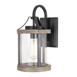 Promo ✨ Patriot Lighting® Elegant Home Brooklyn Natural Iron & Distressed Faux Wood Outdoor Wall Light 😉