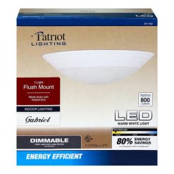 Cheap 💯 Patriot Lighting® Gabriel White Integrated LED Flush Mount Ceiling Light 👏 -Patriot Lighting Sales 73999 PAT pack NEW