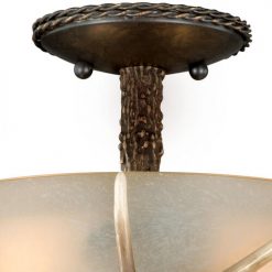 Brand new 🔥 Patriot Lighting® Yoho Black Walnut Antler Semi-Flush Mount Ceiling Light ✨ -Patriot Lighting Sales C0014 1