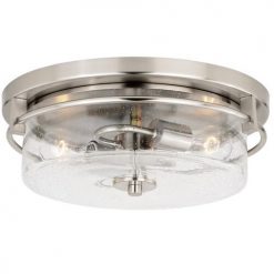 Best Sale 🎉 Patriot Lighting® Addison Satin Nickel Flush Mount Ceiling Light ✔️