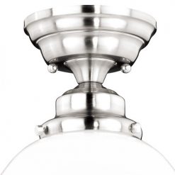 Buy 🧨 Patriot Lighting® Huntley Satin Nickel Semi-Flush Mount Ceiling Light 🔔 -Patriot Lighting Sales C0176 1