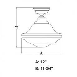 Buy 🧨 Patriot Lighting® Huntley Satin Nickel Semi-Flush Mount Ceiling Light 🔔 -Patriot Lighting Sales C0176 DWG