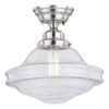 Best Sale ⭐ Patriot Lighting® Huntley Satin Nickel Semi-Flush Mount Ceiling Light 🔥 -Patriot Lighting Sales C0197