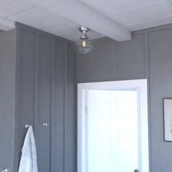 Best Sale ⭐ Patriot Lighting® Huntley Satin Nickel Semi-Flush Mount Ceiling Light 🔥 -Patriot Lighting Sales C0197 L1