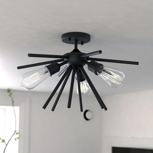 Discount ⭐ Patriot Lighting® Estelle Matte Black 3 Light Semi-Flush Mount Ceiling Light 🔔 8 Discount ⭐ Patriot Lighting® Estelle Matte Black 3 Light Semi-Flush Mount Ceiling Light 🔔 - Image 6