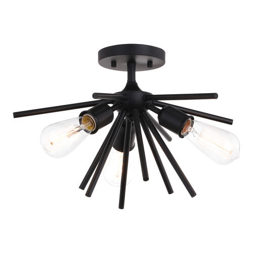 Discount ⭐ Patriot Lighting® Estelle Matte Black 3 Light Semi-Flush Mount Ceiling Light 🔔 3 Discount ⭐ Patriot Lighting® Estelle Matte Black 3 Light Semi-Flush Mount Ceiling Light 🔔