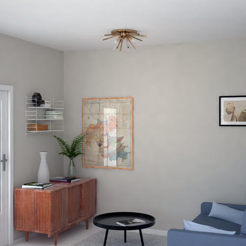 Outlet 👏 Patriot Lighting® Aria Natural Brass Flush Mount Ceiling Light 🎉 6 Outlet 👏 Patriot Lighting® Aria Natural Brass Flush Mount Ceiling Light 🎉 - Image 4