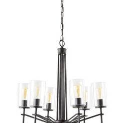 Coupon 😍 Patriot Lighting® Nolie 6-Light Matte Black Chandelier 🎁
